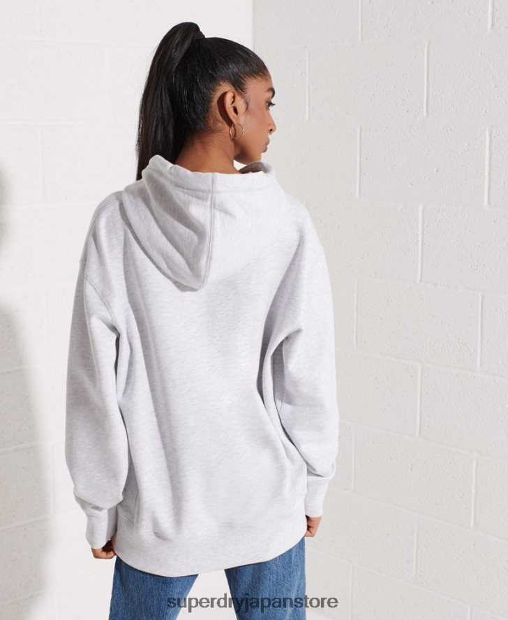 コードロゴ シェニール オーバーサイズ パーカー 女性 Superdry 衣類 ライトグレー 2J62PZ6174