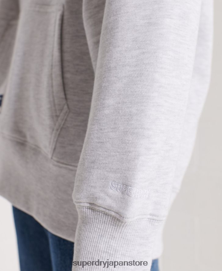 コードロゴ シェニール オーバーサイズ パーカー 女性 Superdry 衣類 ライトグレー 2J62PZ6174