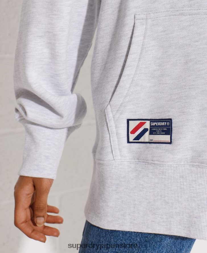 コードロゴ シェニール オーバーサイズ パーカー 女性 Superdry 衣類 ライトグレー 2J62PZ6174