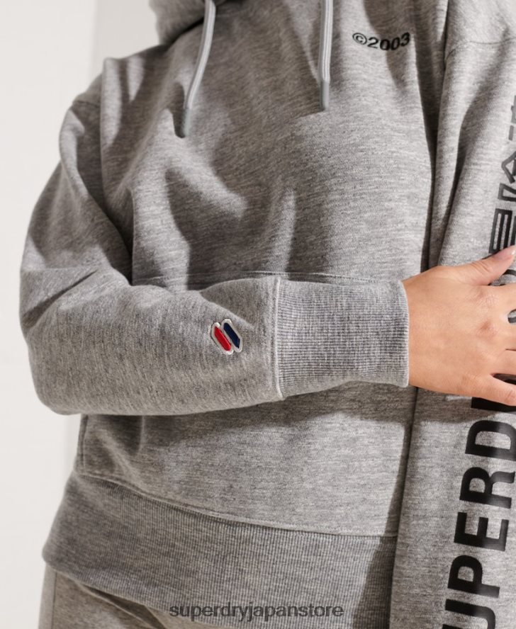 企業ロゴパーカー 女性 Superdry 衣類 ライトグレー 2J62PZ6179