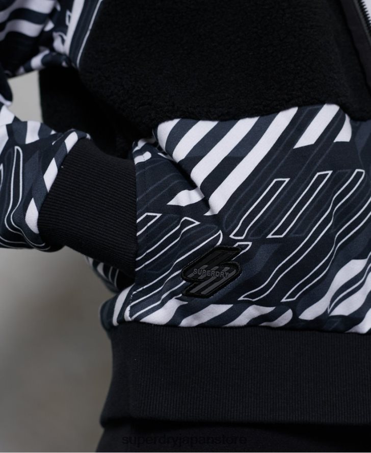スポーツスタイル エナジー リブ シェルパ ジップ パーカー 女性 Superdry 衣類 黒 2J62PZ6181