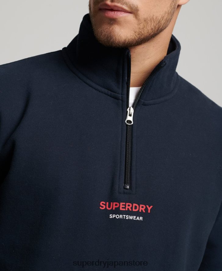 スポーツウェア ハーフジップ スウェットシャツ 男性 Superdry 衣類 海軍 2J62PZ621