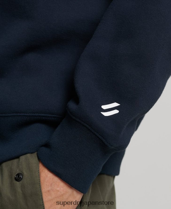 スポーツウェア ハーフジップ スウェットシャツ 男性 Superdry 衣類 海軍 2J62PZ621