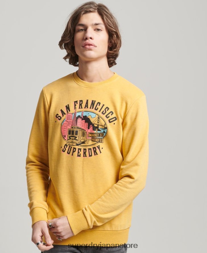 シティスーベニアクルースウェットシャツ 男性 Superdry 衣類 黄色 2J62PZ622