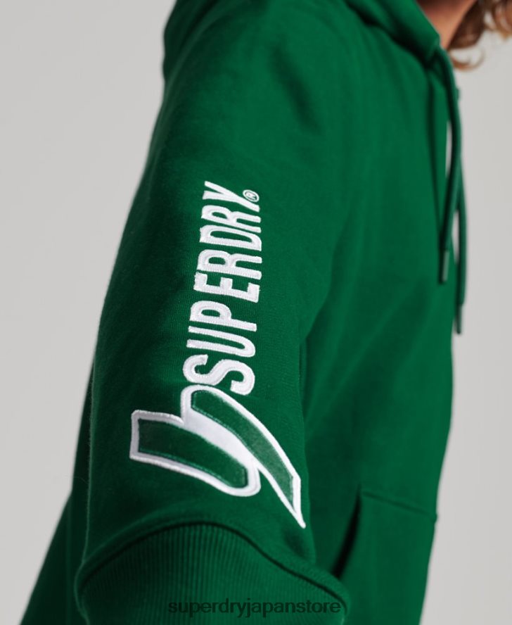 アップリケパーカー 男性 Superdry 衣類 緑 2J62PZ623
