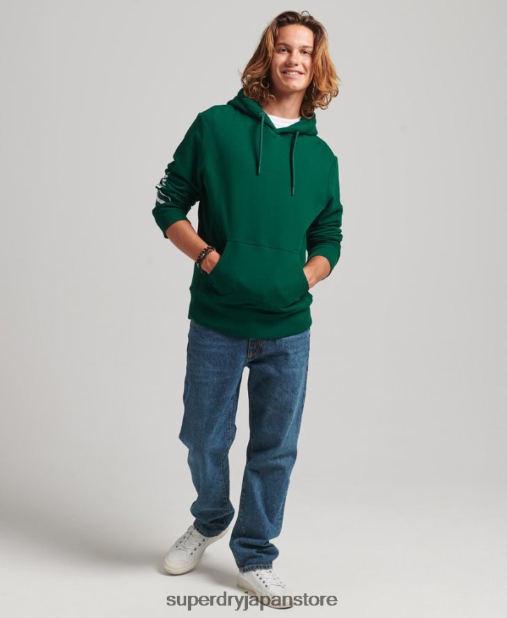 アップリケパーカー 男性 Superdry 衣類 緑 2J62PZ623