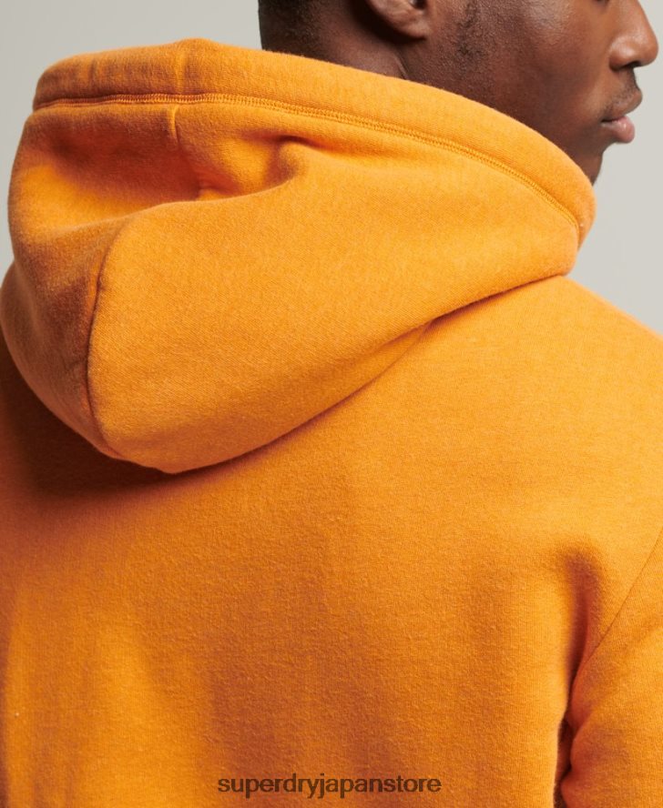 オーガニックコットン ヴィンテージロゴ ジップパーカー 男性 Superdry 衣類 黄色 2J62PZ624