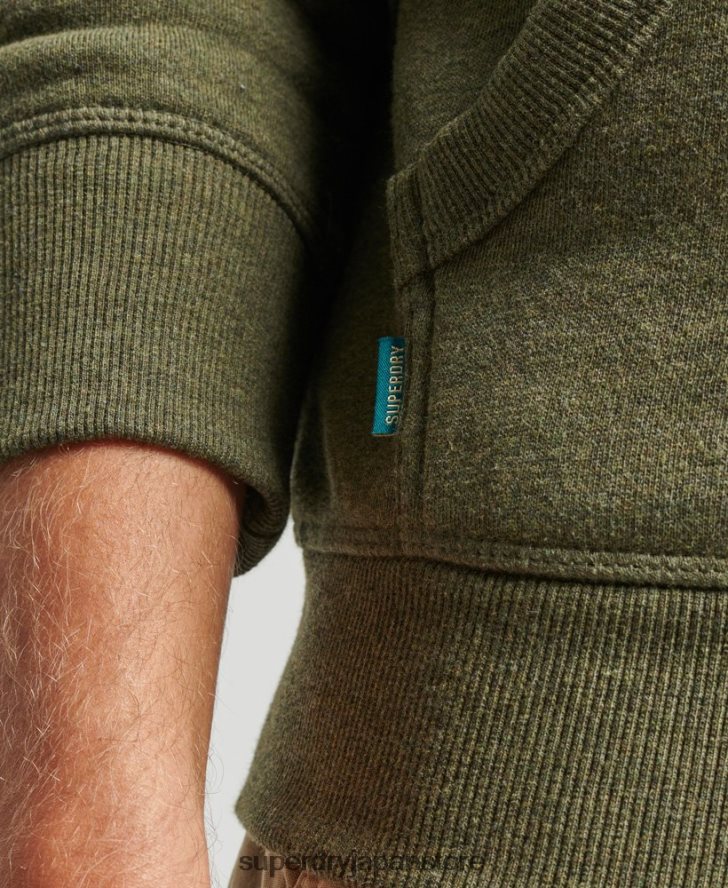 ヴィンテージロゴ刺繍パーカー 男性 Superdry 衣類 カーキ 2J62PZ625