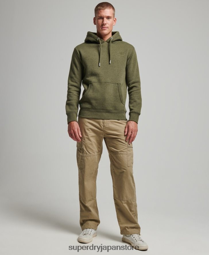ヴィンテージロゴ刺繍パーカー 男性 Superdry 衣類 カーキ 2J62PZ625