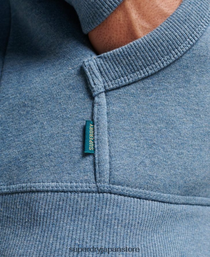 ヴィンテージロゴ刺繍ジップパーカー 男性 Superdry 衣類 ライトブルー 2J62PZ627