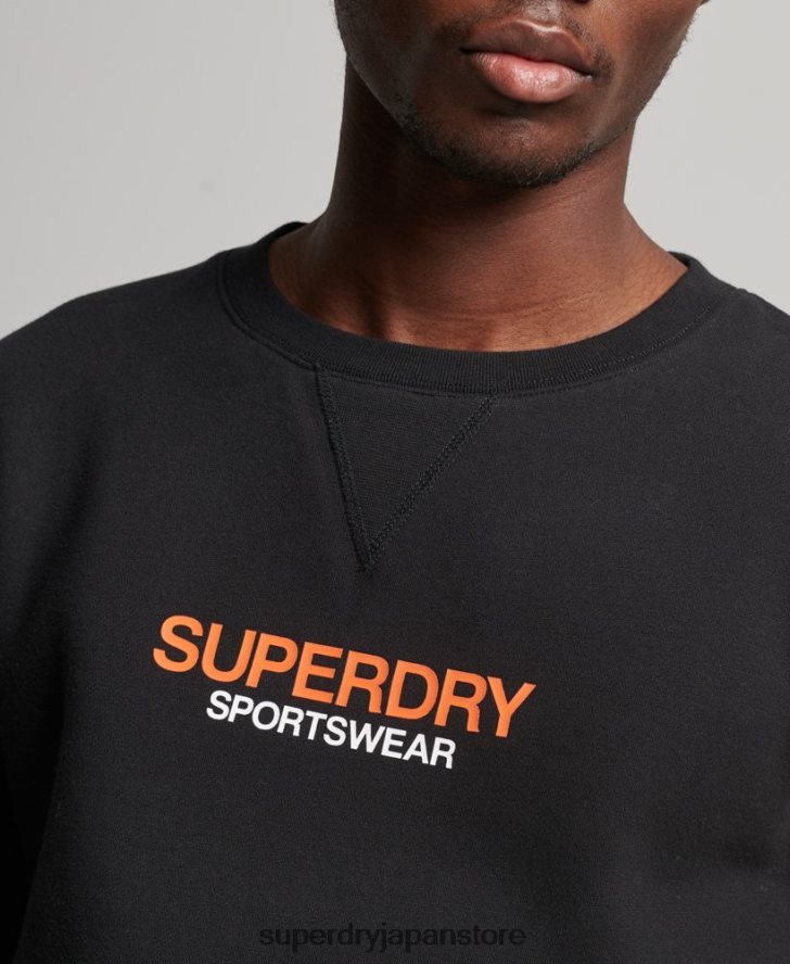 コードスポーツウェアクルースウェットシャツ 男性 Superdry 衣類 黒 2J62PZ630