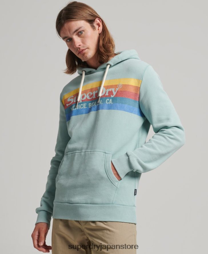 ヴィンテージ会場パーカー 男性 Superdry 衣類 緑 2J62PZ631