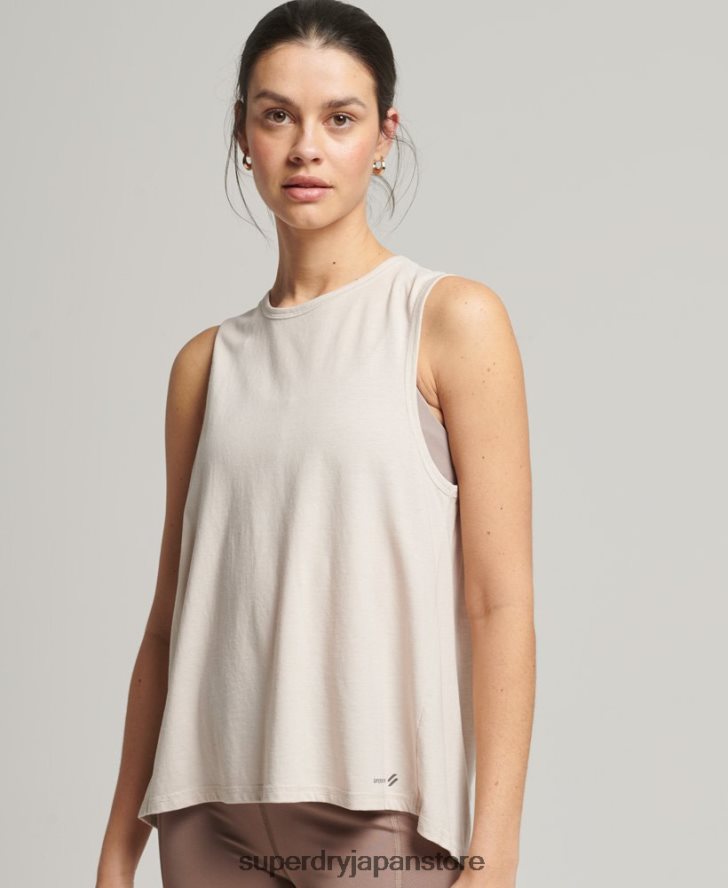 フレックスルーズオープンバックタンク 女性 Superdry 衣類 クリーム 2J62PZ6313