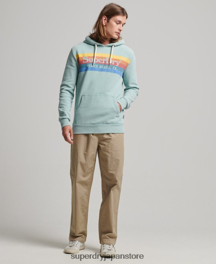 ヴィンテージ会場パーカー 男性 Superdry 衣類 緑 2J62PZ631