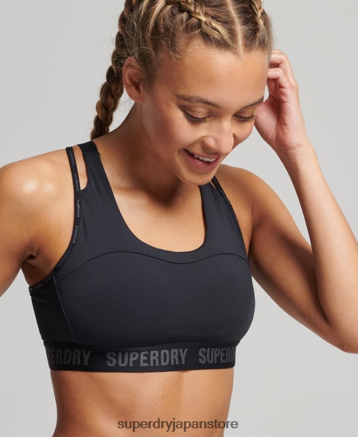 ランニングブラ 女性 Superdry 衣類 黒 2J62PZ6323