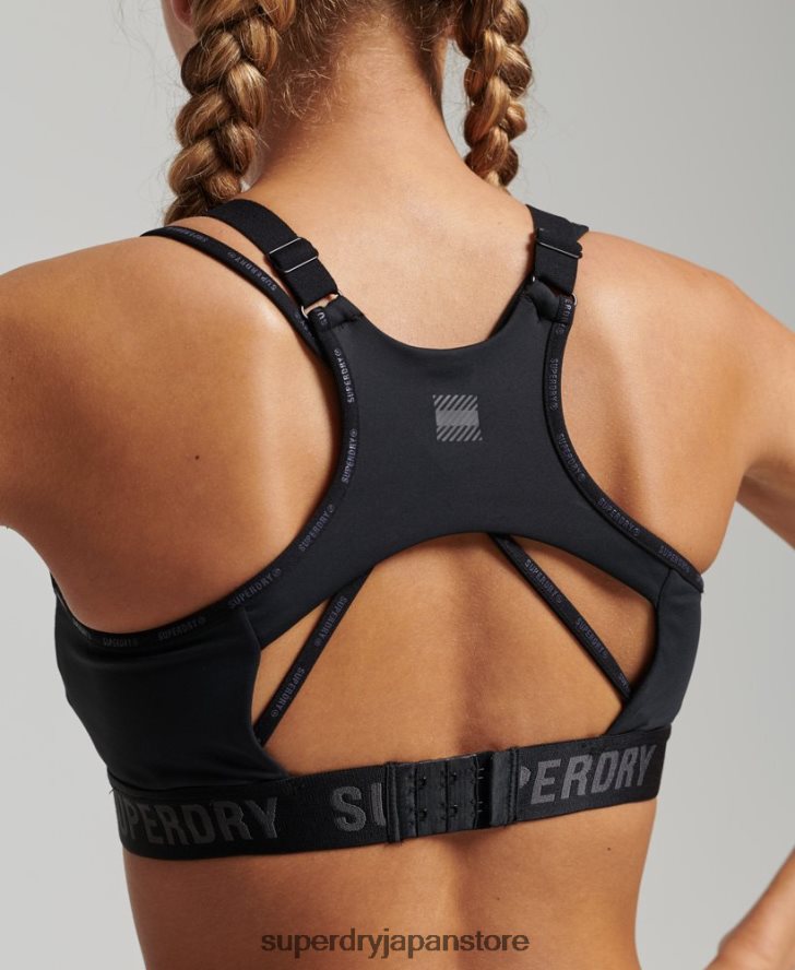 ランニングブラ 女性 Superdry 衣類 黒 2J62PZ6323