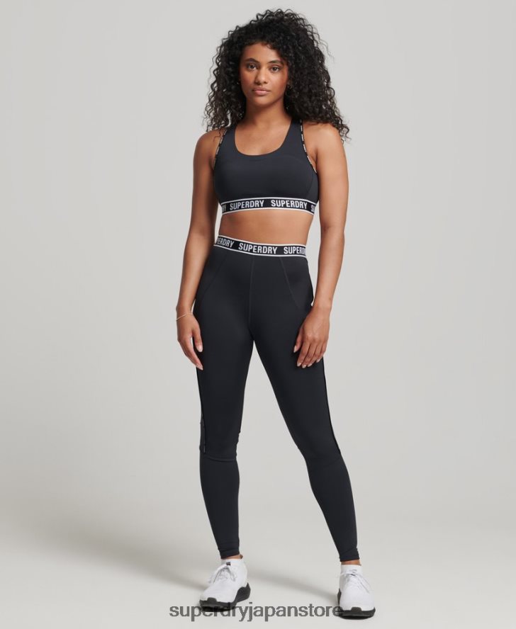 トレインブランドの伸縮性のあるブラジャー 女性 Superdry 衣類 黒 2J62PZ6325