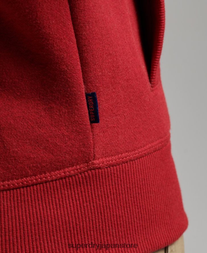 ヴィンテージロゴ刺繍ジップトラックトップ 男性 Superdry 衣類 赤 2J62PZ632