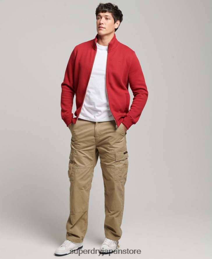 ヴィンテージロゴ刺繍ジップトラックトップ 男性 Superdry 衣類 赤 2J62PZ632