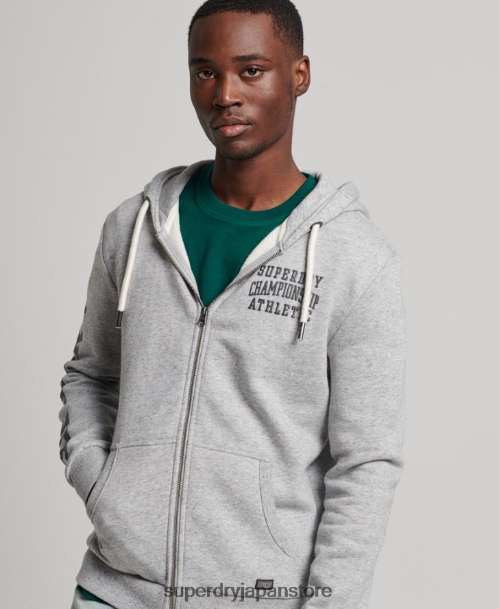 ジムアスレチックジップパーカー 男性 Superdry 衣類 グレー 2J62PZ633