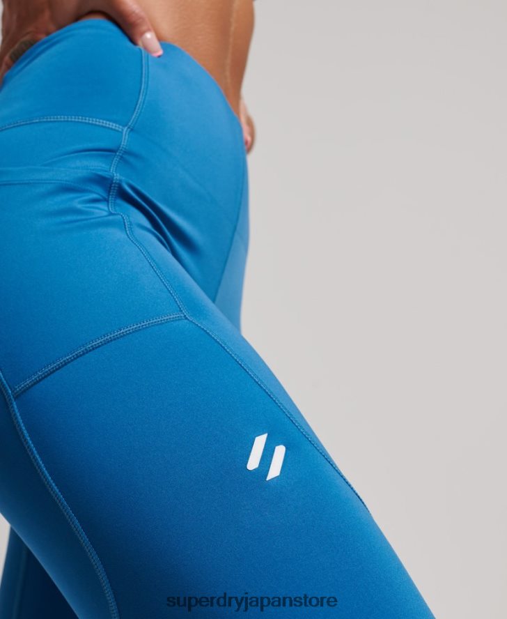 タイトなレギンスを実行 女性 Superdry 衣類 青 2J62PZ6331