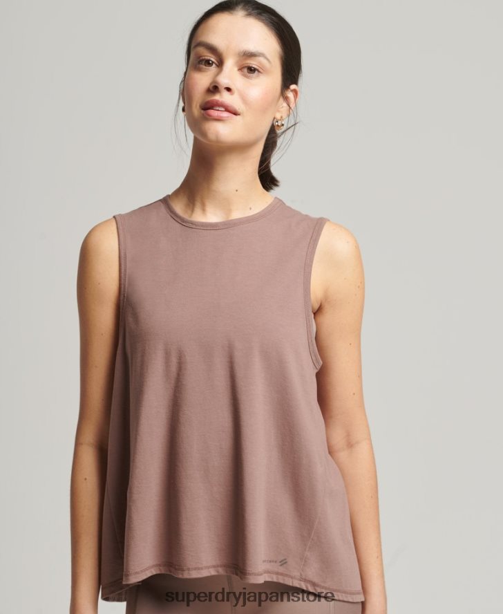 フレックスルーズオープンバックタンク 女性 Superdry 衣類 茶色 2J62PZ6332