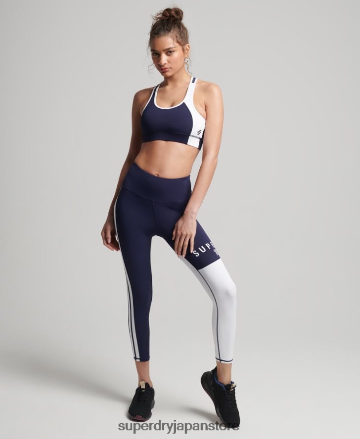 トレーニング非対称ブラ 女性 Superdry 衣類 海軍 2J62PZ6339