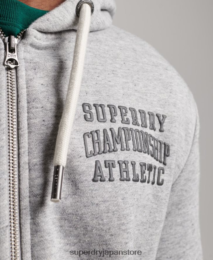 ジムアスレチックジップパーカー 男性 Superdry 衣類 グレー 2J62PZ633