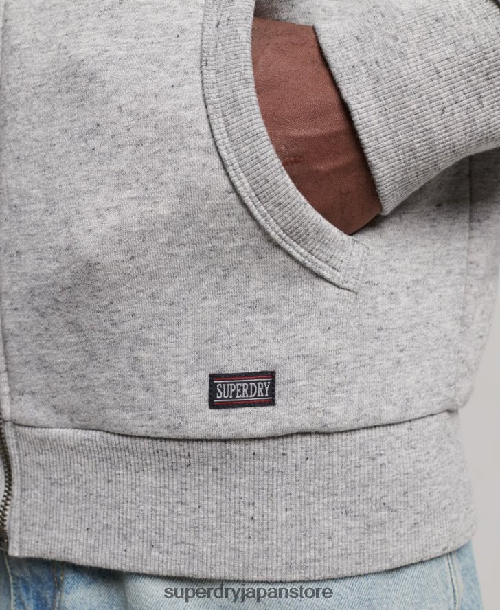 ジムアスレチックジップパーカー 男性 Superdry 衣類 グレー 2J62PZ633
