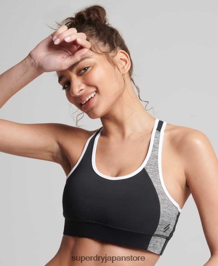 トレーニング非対称ブラ 女性 Superdry 衣類 グレー 2J62PZ6341