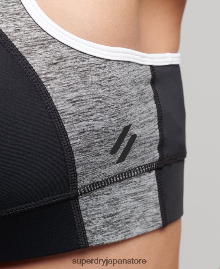 トレーニング非対称ブラ 女性 Superdry 衣類 グレー 2J62PZ6341
