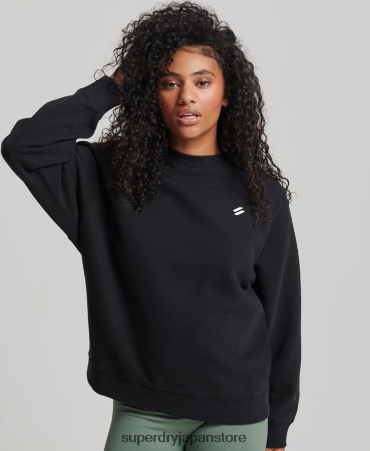 オーガニックコットンコアクルースウェットシャツ 女性 Superdry 衣類 黒 2J62PZ6349