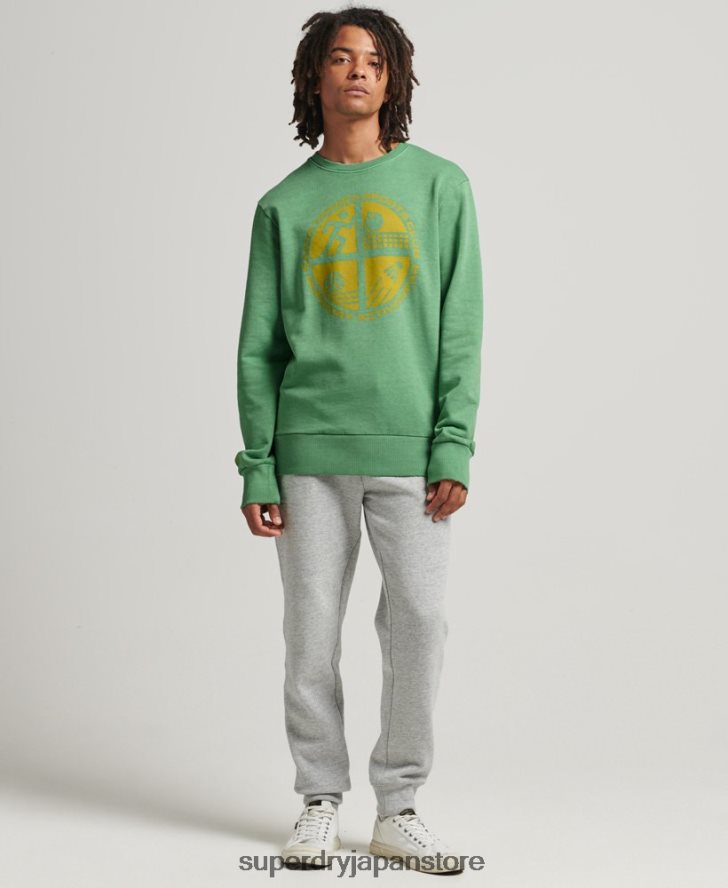 アスレチッククラブクルースウェットシャツ 男性 Superdry 衣類 緑 2J62PZ634