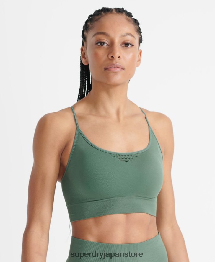 トレーニングシームレス輪郭スポーツブラ 女性 Superdry 衣類 カーキ 2J62PZ6351