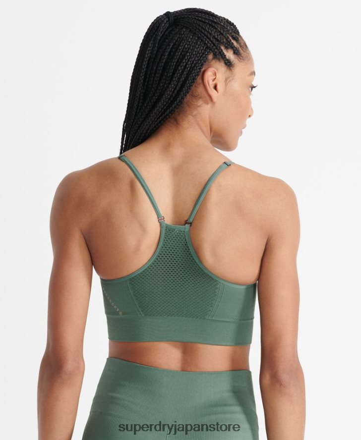 トレーニングシームレス輪郭スポーツブラ 女性 Superdry 衣類 カーキ 2J62PZ6351