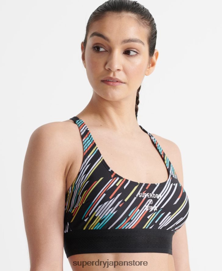 スポーツバレービキニトップ 女性 Superdry 衣類 黒 2J62PZ6353