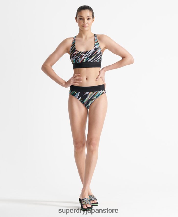 スポーツバレービキニトップ 女性 Superdry 衣類 黒 2J62PZ6353