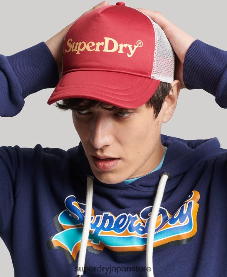 ヴィンテージグラフィックのトラッカーキャップ 男性 Superdry アクセサリー 赤 2J62PZ6367