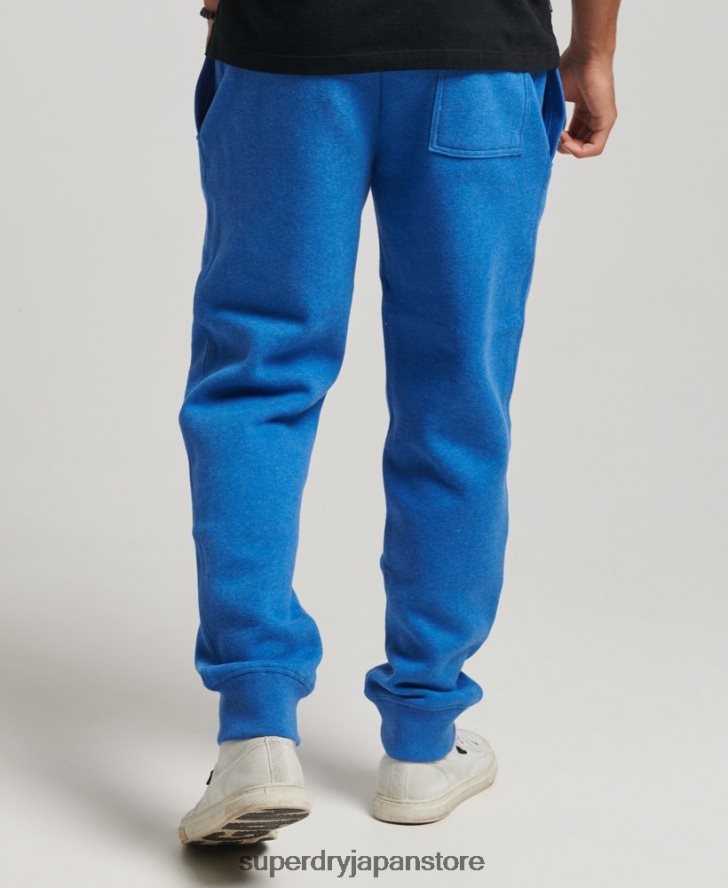 オーガニックコットン ヴィンテージロゴ刺繍ジョガーパンツ 男性 Superdry 衣類 青 2J62PZ6371