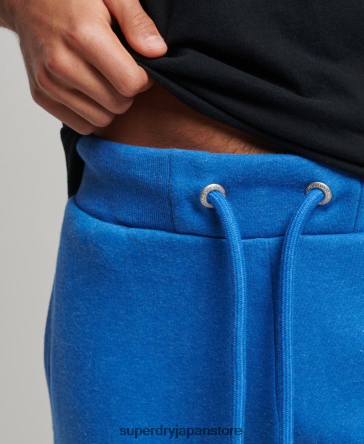 オーガニックコットン ヴィンテージロゴ刺繍ジョガーパンツ 男性 Superdry 衣類 青 2J62PZ6371