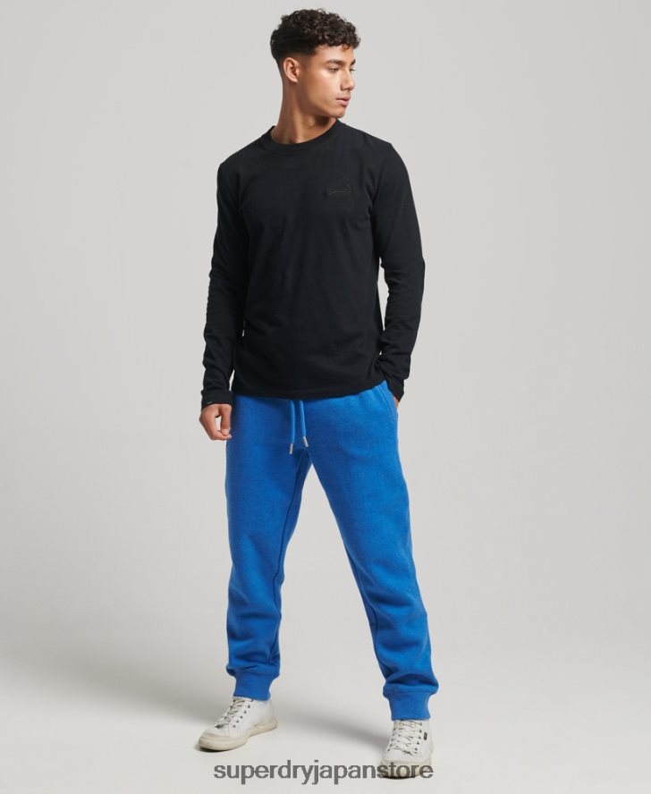 オーガニックコットン ヴィンテージロゴ刺繍ジョガーパンツ 男性 Superdry 衣類 青 2J62PZ6371