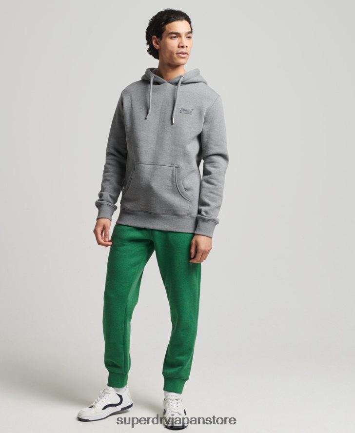 オーガニックコットン ヴィンテージロゴ刺繍ジョガーパンツ 男性 Superdry 衣類 緑 2J62PZ6381