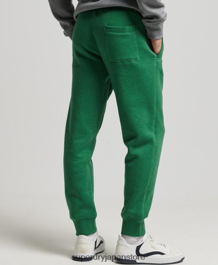 オーガニックコットン ヴィンテージロゴ刺繍ジョガーパンツ 男性 Superdry 衣類 緑 2J62PZ6381