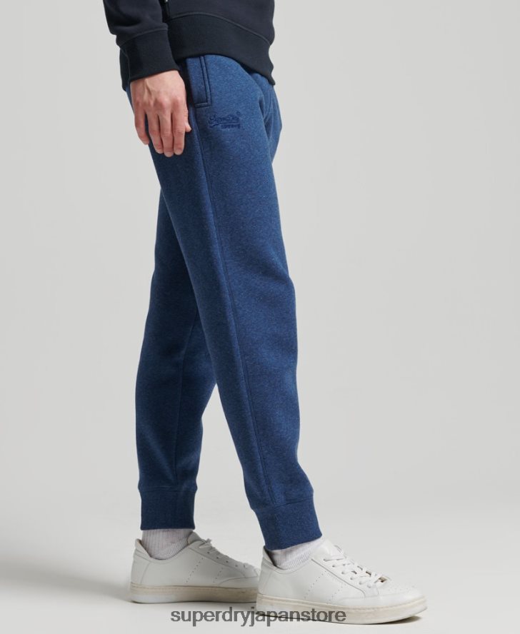 オーガニックコットン ヴィンテージロゴ刺繍ジョガーパンツ 男性 Superdry 衣類 青 2J62PZ6383