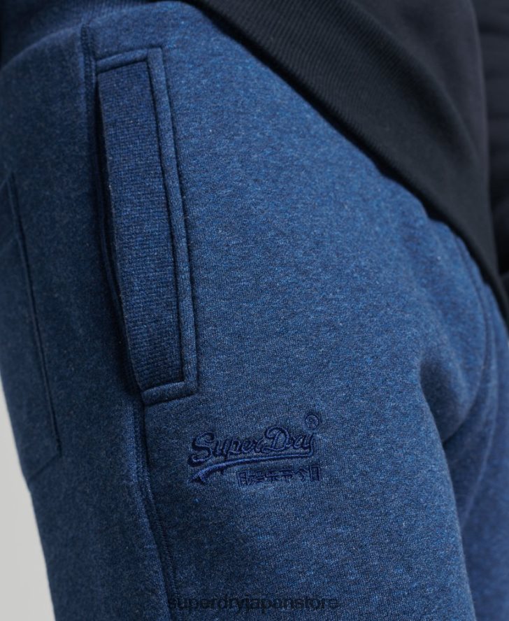 オーガニックコットン ヴィンテージロゴ刺繍ジョガーパンツ 男性 Superdry 衣類 青 2J62PZ6383
