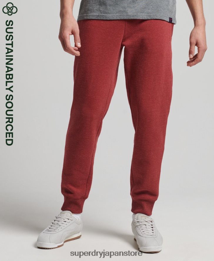 オーガニックコットン ヴィンテージロゴ刺繍ジョガーパンツ 男性 Superdry 衣類 赤 2J62PZ6387