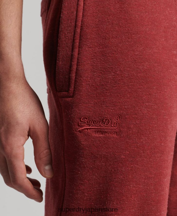 オーガニックコットン ヴィンテージロゴ刺繍ジョガーパンツ 男性 Superdry 衣類 赤 2J62PZ6387