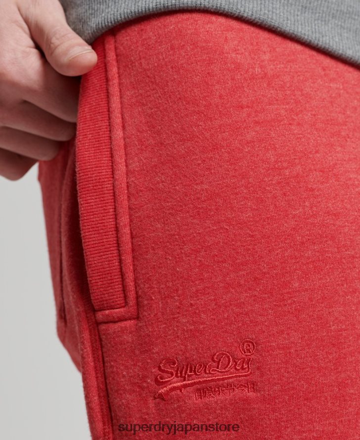 オーガニックコットン ヴィンテージロゴ刺繍ジョガーパンツ 男性 Superdry 衣類 赤 2J62PZ6388