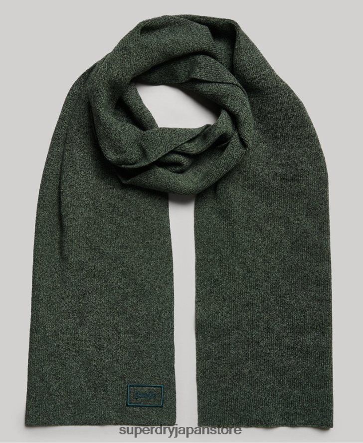 オーガニックコットンのロゴスカーフ 男性 Superdry アクセサリー 緑 2J62PZ6391