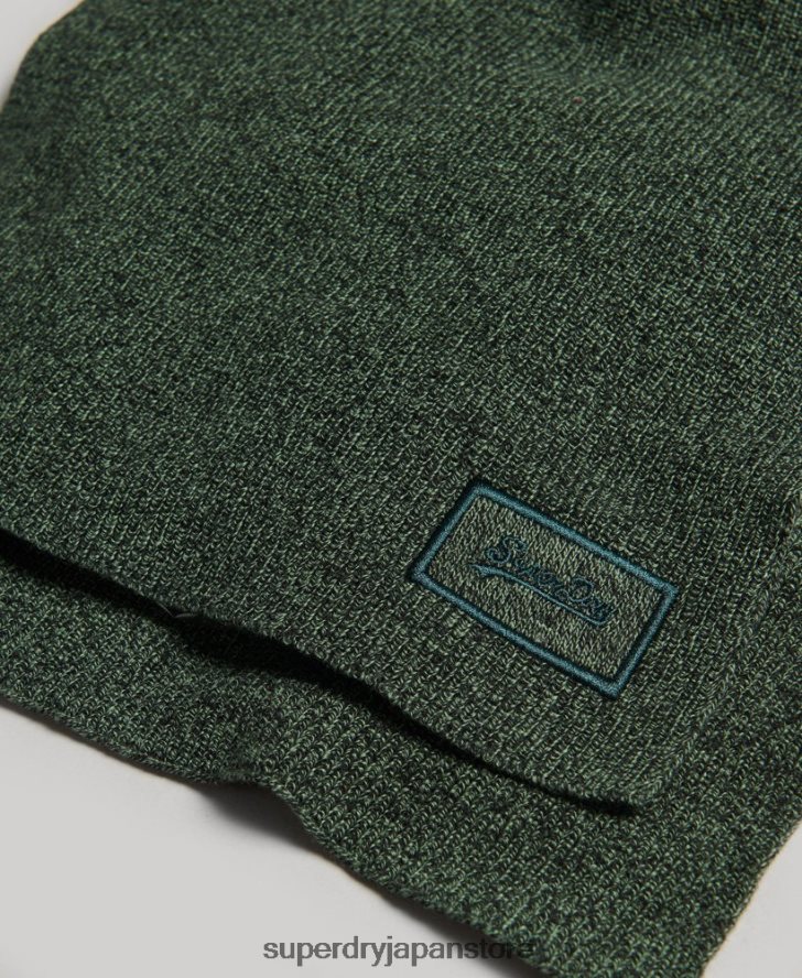 オーガニックコットンのロゴスカーフ 男性 Superdry アクセサリー 緑 2J62PZ6391